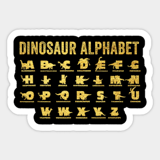 Dinosaurs Alphabet A-Z ABC Dino Identification Sticker